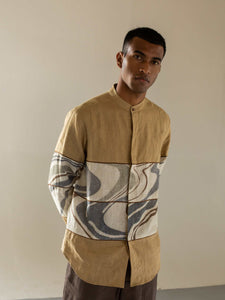 Panelled Shirt - Beige